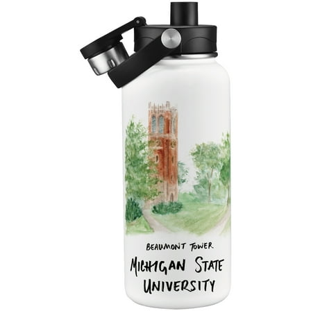 Michigan State Spartans Laura Wilcox Watercolors 34oz. Water Bottle