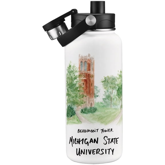 Michigan State Spartans Laura Wilcox Watercolors 34oz. Water Bottle
