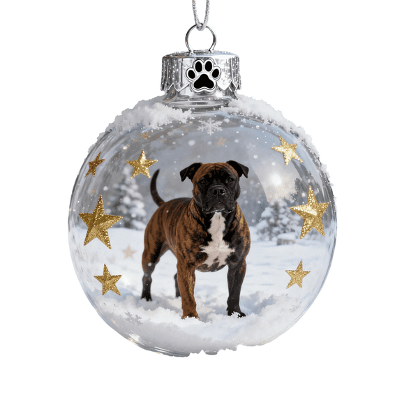 Christmas Dog Snow Globe Ornaments 2D Dog Lover Christmas Tree Decorations Christmas Balls Ornament for Xmas Tree Hanging Cartoon Cute Puppy Clear for Holiday Light Decorating 2.76 Inch