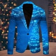 thumbnail image 2 of Adeawade Mens Christmas Blazers Jacket Mens Leisure Christmas Printed Coat With Pocket Long Sleeve Winter Notch Lapel Coats Casual Clothe Blue 3Xl, 2 of 3