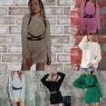 thumbnail image 4 of Turtleneck Split Women Sweater Dress Loose Casual Long Sleeve Pullover Dresses, 4 of 8