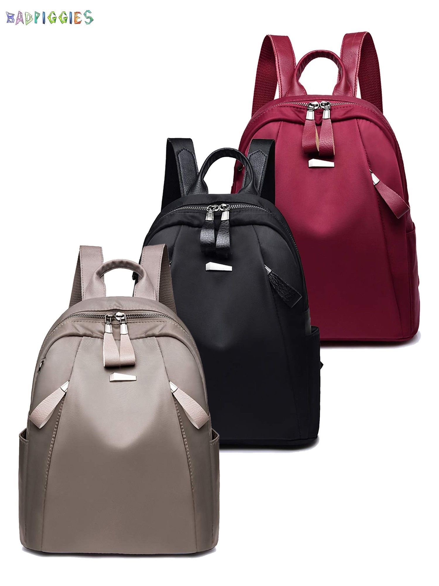 BadPiggies Women Backpack Waterproof Oxford Handbag Shoulder Travel Bag School Bag Anti-theft Rucksack - image 2 of 11
