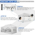 thumbnail image 5 of SANOPY 10x20 FT EZ Pop Up Canopy Anti-UV Waterproof Outdoor Tent Portable Party Commercial Instant Canopy Shelter Height Adjustable Tent Gazebo with 6 Removable Sidewalls, 4 Sandbags, Roller Bag, 5 of 15