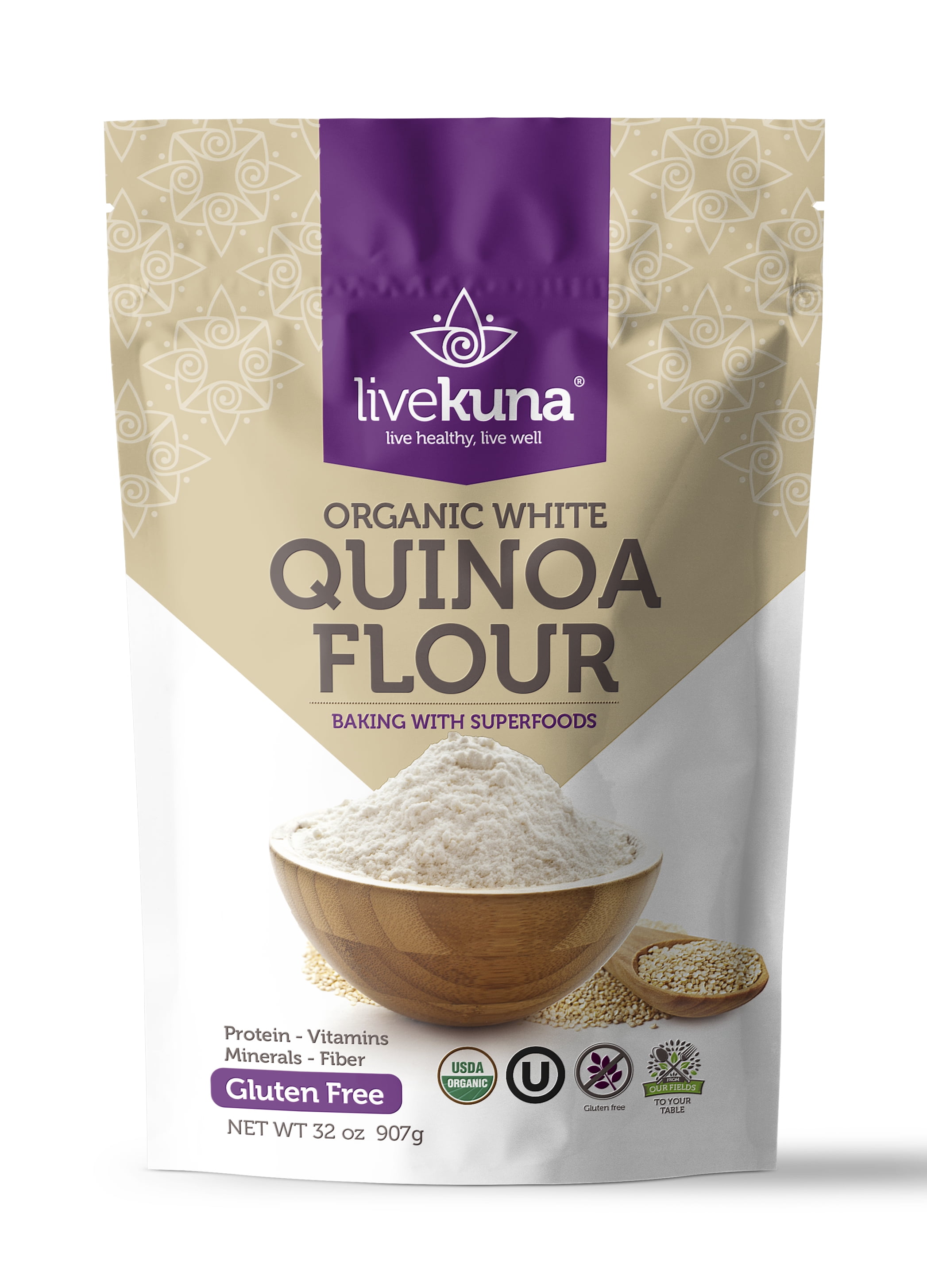 LiveKuna Organic Quinoa Flour 32oz