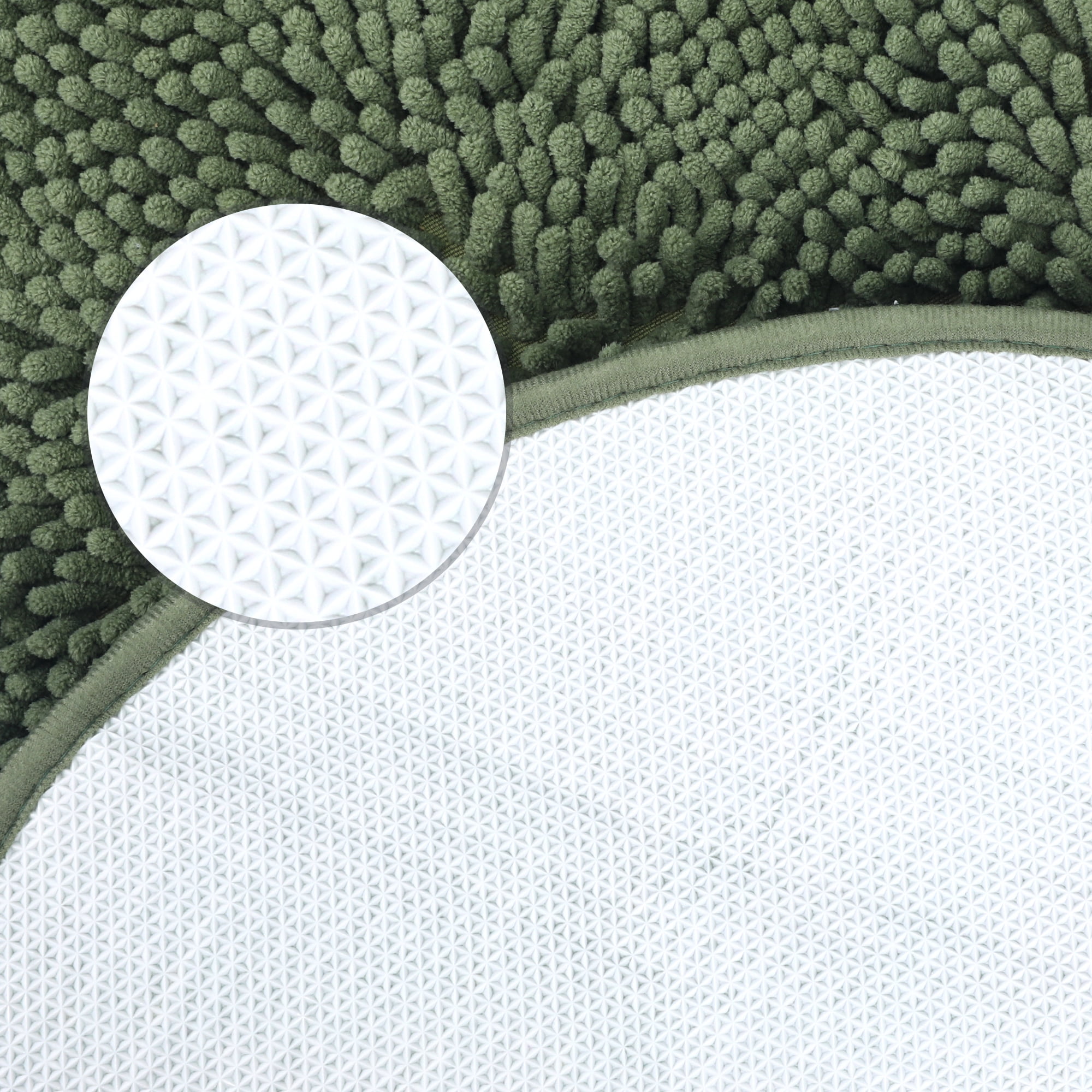 Unique Bargains Oval Plush Bath Mat Soft Non Slip Washable Rug Green 16" x 24"