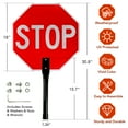thumbnail image 5 of Faittoo Stop Slow Sign with Metal Handle, 18" x 18" Double Sided Engineer Grade Aluminum Sign, Reflective,Sturdy, Easy to Assemble, 5 of 7