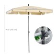 thumbnail image 3 of Outsunny Parasol Rectangulaire de Patio 6,5 X 4 Pi en Aluminium à Inclinaison Réglable, Beige, 3 of 10