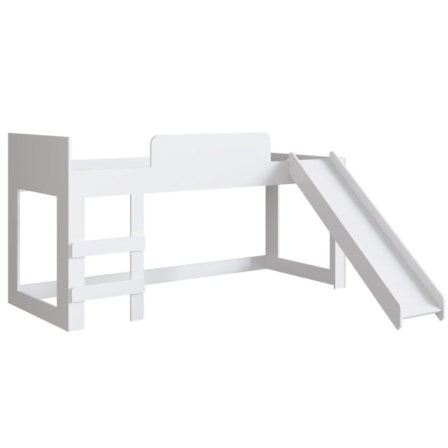 Cama Individual Resbaladilla Tobogán Mini Loft KingsHouse Blanco 100.2x105.2x192 cm