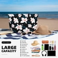 thumbnail image 5 of Wukai Lilies Flowers Print Zipper Bag,large Beach Tote Bag,Waterproof Sandproof Bag,Grocery and Picnic Tote Travel Bag, 5 of 5