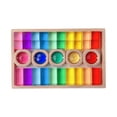 thumbnail image 1 of Bunblic Acrylic Wooden GEM Blocks Colorful Learn Color with Storage Tray Developmental Birthday Gift Stacking Toy Building Blocks Set Style A, 1 of 8