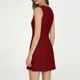 thumbnail image 6 of HAPIMO Women's Dress Crew Neck Sleeveless Short Length Fashionable Casual Wear Modern Classic Wine S, 6 of 8