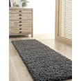 thumbnail image 2 of Unique Loom 3126206 2 ft. 6 in. x 10 ft. Solid Shag Runner Rug, Graphite Gray, 2 of 2