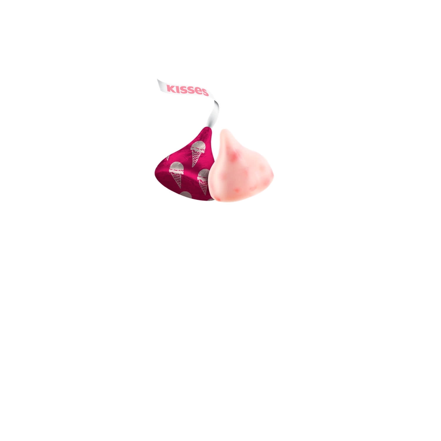 HERSHEY'S KISSES Strawberry Ice Cream Cone Flavored Candy Share Pack, 8.2 OZ