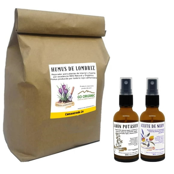 Para Huertos, Aceite de Neem, Jabón Potásico y Humus de Lombriz Alberobello Kit Huerto