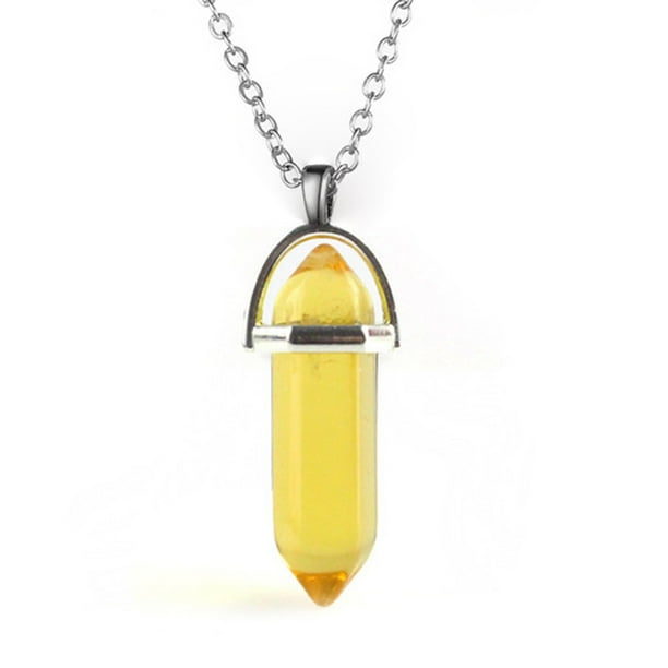 sweethay Dijes hexagonales que hacen colgantes colgantes Dijes de cristal Amarillo transparente Type3 NO3