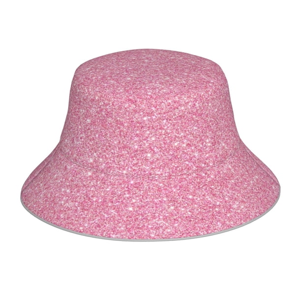 Balery Glitter Pink Sombreros para el sol para hombre y mujer, sombrero de pescador con UPF 50+