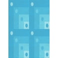 thumbnail image 1 of Ahgly Tapis Rectangulaire Lavable en Machine Intérieur Transitionnel Bleu Cyan Vif, 6 Pieds x 9 Pieds, 1 of 7