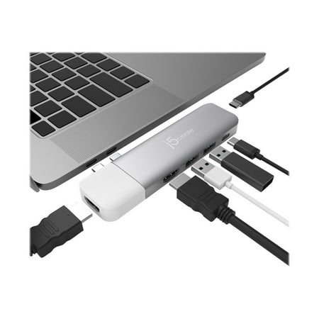 j5create - ULTRADRIVE Kit USB-C Dual-Display Modular Dock - Silver, White