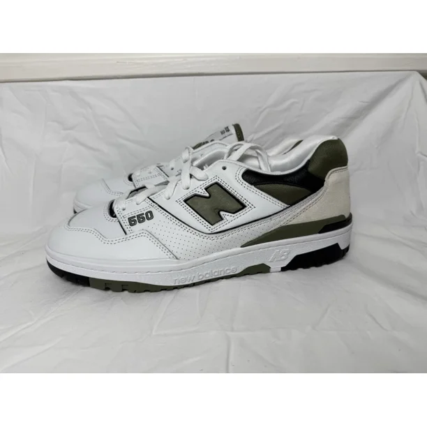 New Balance 550 Shoes - BB550DOB - White/Green - Men’s Size 12 New Box Is Broken