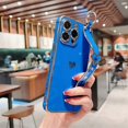 thumbnail image 1 of Silicone Case for iPhone 15 Pro Max/15 Ultra With Wristband Cute Love-heart Plating 15 Pro Max Case Shockproof, 1 of 5