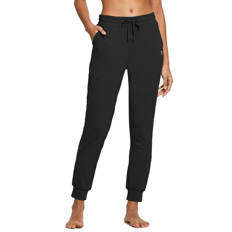 BALEAF Women's Sweatpants Joggers Cotton Yoga Lounge Sweat Pants Casual  Running Tapered Pants with Pockets Black Size XL 