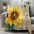 thumbnail image 2 of Vintage Sunflower Blanket Soft Cozy Warm Throw Blanket for Couch, Plush Fuzzy Flannel Fleece Blankets for Sofa, Pastoral Floral Retro Art Watercolor Bed Blankets Lightweight Gifts for Women, 40"x60", 2 of 9