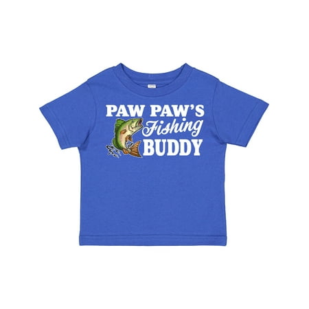 

Inktastic Paw Paw s Fishing Buddy with White Text Gift Toddler Boy Girl T-Shirt