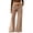 Beige, variant on Women's Corduroy Flare Pants High Waisted Stretchy Bell Bottom with Patch Pocket Loose Fit Soft Comfy 70s Vintage Boho Casual Fall Winter Trousers Wine