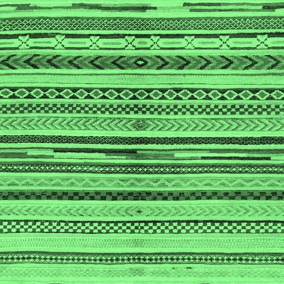 Ahgly Company Indoor Square Abstract Emerald Green Modern Area Rugs, 5' Square