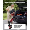 thumbnail image 4 of VEVOR Rollator Walker with Seat for Seniors, Ultra Compact 3-Fold Rolling Walker, Lightweight Aluminum Mobility Walking Aid with PU Solid Wheels, Adjustable Handle, Cup & Cane Holder- Supports 300LBS, 4 of 9