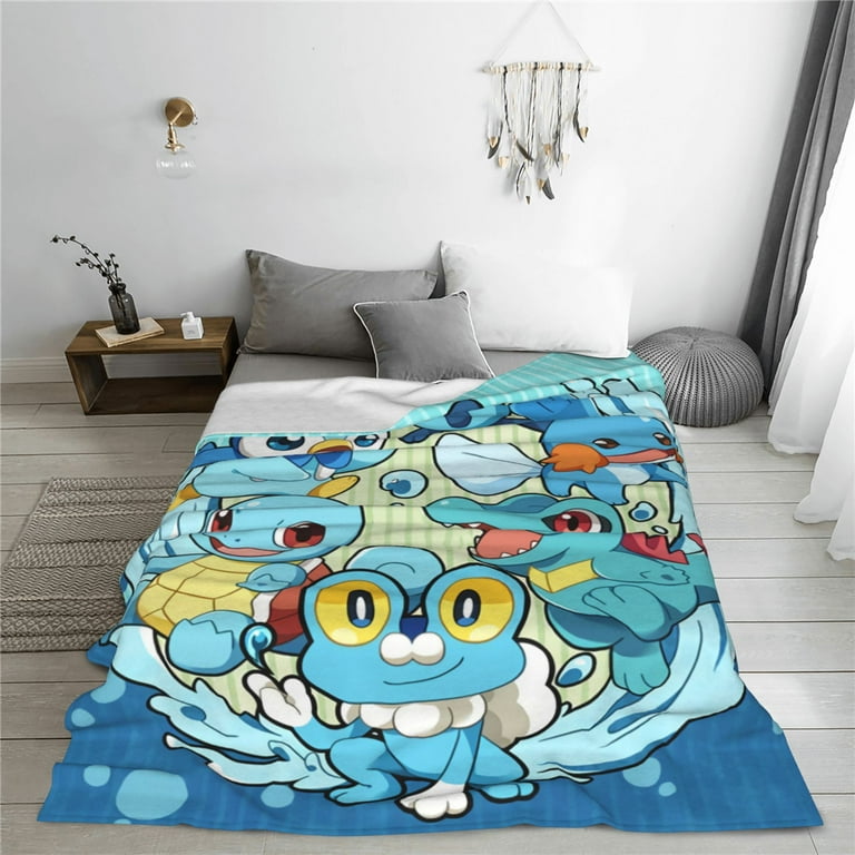 Squirtle Cartoon Blanket, Ultra Soft Cozy Luxury Fleece Throw