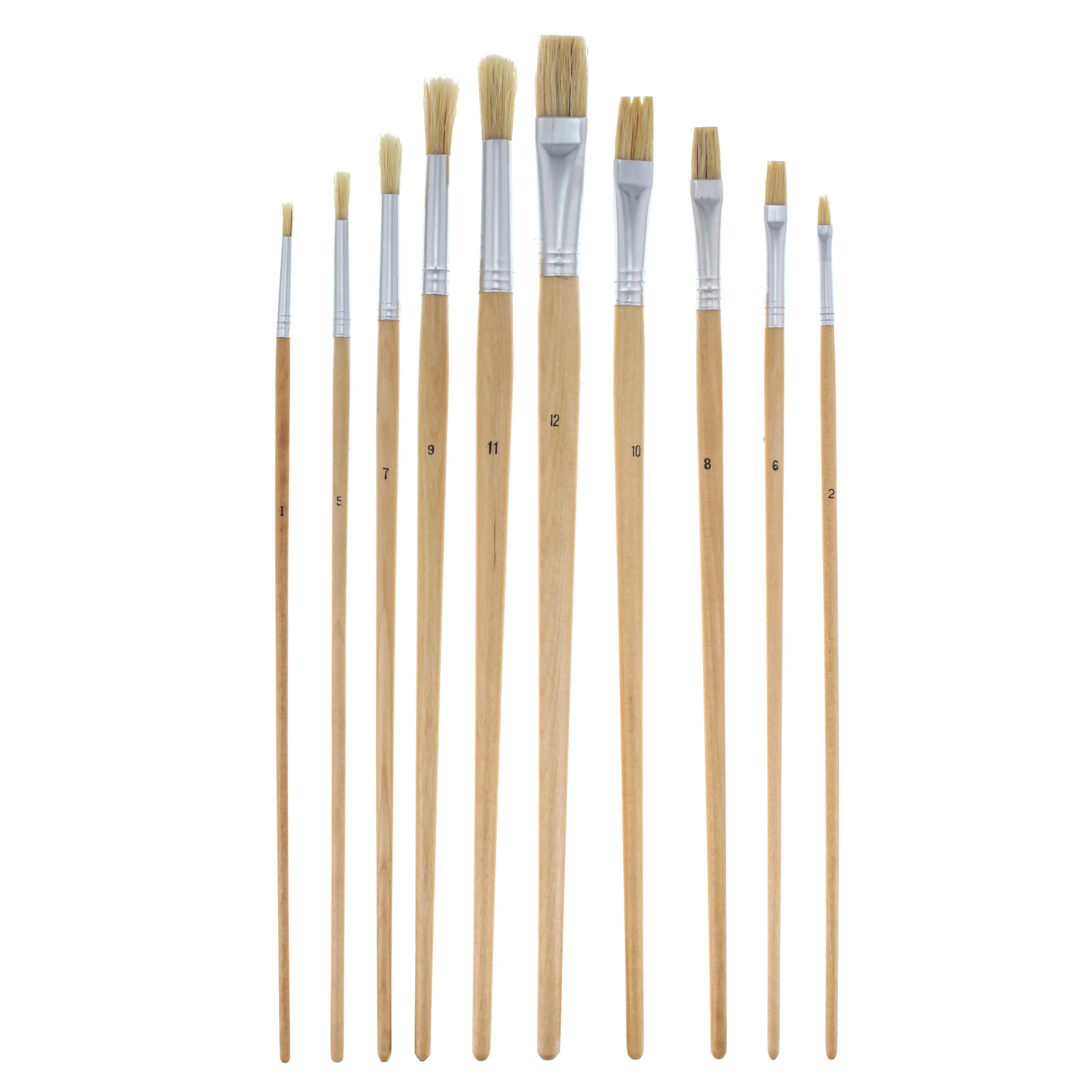 Chartpak Grumbacher Oil & Acrylic Hog Bristle Brush Set, 3/pkg