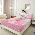 thumbnail image 4 of Manfei Bow Initial 4pcs Bed Sheets,Bling Glitter King Sheets,Dreamy Princess Super Cozy Sheet Set,Microfiber Girls Bedroom Decor, 4 of 7