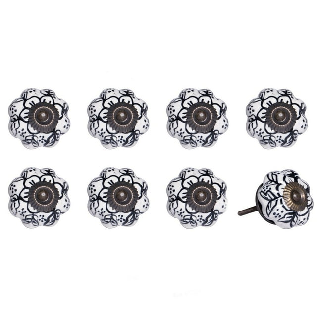 KNOB-IT VINTAGE HANDPAINTED CERAMIC KNOBS (8 Pack) K000001
