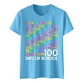 thumbnail image 3 of 100 Days of School Shirt Girls Boys Short Sleeve Shirts Fashion Graphic Tees Casual Round Neck Soft and Comfortable T-Shirts Pullover Summer Clothes Blue 10-11 Years, 3 of 5