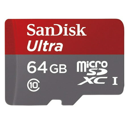 Sandisk Ultra 64GB High Speed Micro-SDXC MicroSD Memory Card Class 10 Compatible With Samsung Galaxy Tab A 10.1 Sky S9+ S9 S8 active Note8 J7 Sky Pro J3 (2018) A6 - ZTE Tempo X, Overture