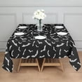 thumbnail image 3 of Black Halloween Bats with White Square Tablecloth,Waterproof Square Table Cover,Wipeable Spillproof Washable Table Cover for Home Kitchen Party Decor 60"x60"(152x152cm), 3 of 6