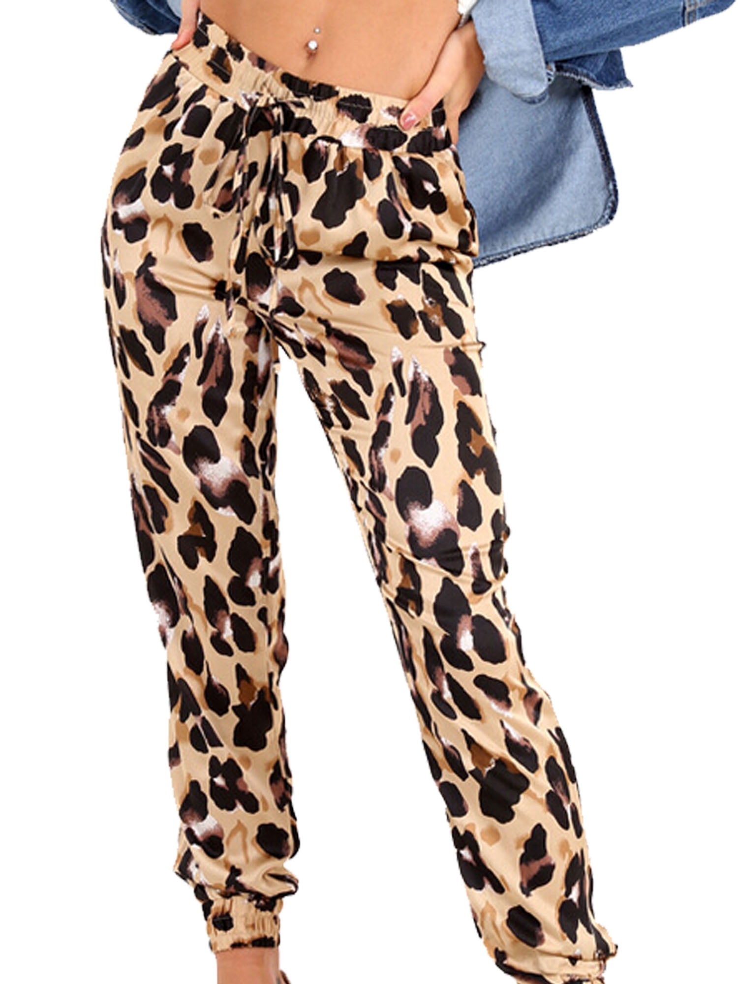 leopard joggers womens