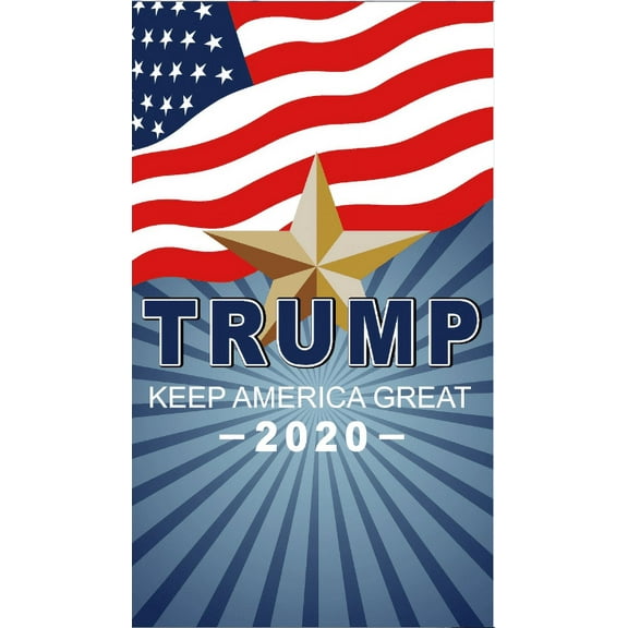 USA Trump 2020 Keep America Great KAG With Gold Star Banner 3'X5' Flag Rough Tex® 68D Nylon