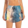 thumbnail image 4 of Lsque Cute Cloud Cat Printed Women's Running Shorts with Liner Pockets,Elastic Quick Dry Workout Athletic Gym Yoga Shorts,Womens High Waist Shorts-X-Large, 4 of 9