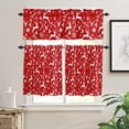 thumbnail image 2 of Christmas Kitchen Curtains and Valances Set, Elk Snowflake Abstract Red Xmas Rod Pocket Window Valance 18 Inch Window Curtain Panels for Living Room Bedroom Laundry, 27.5x36in, 3 Pieces, 2 of 7