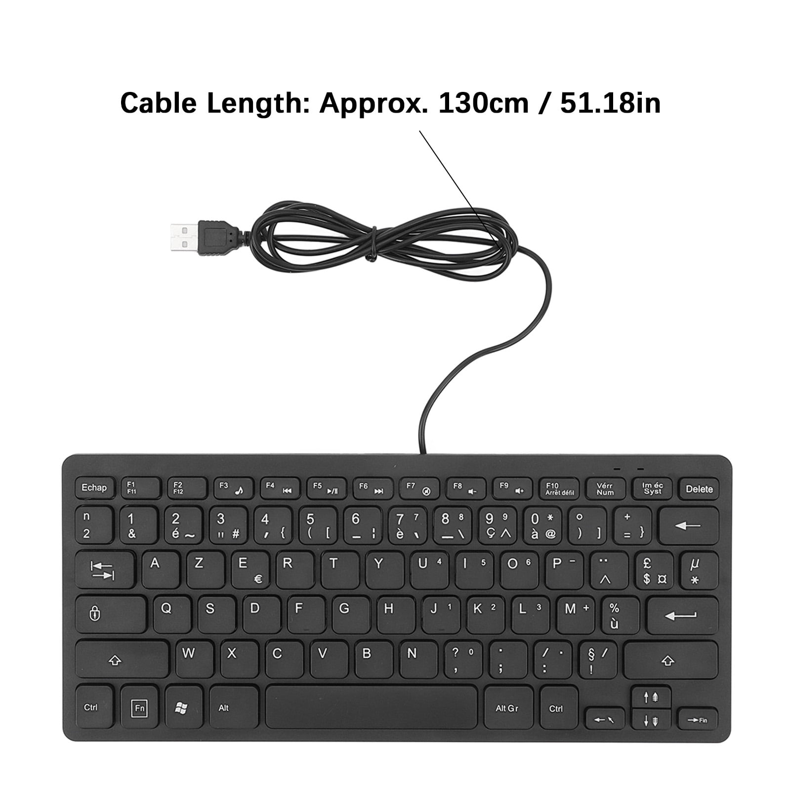 78,Key Ultra,Thin Keyboard: English/Bilingual, USB Wired, Spill,Resistant, Plug Play For Home Or Office