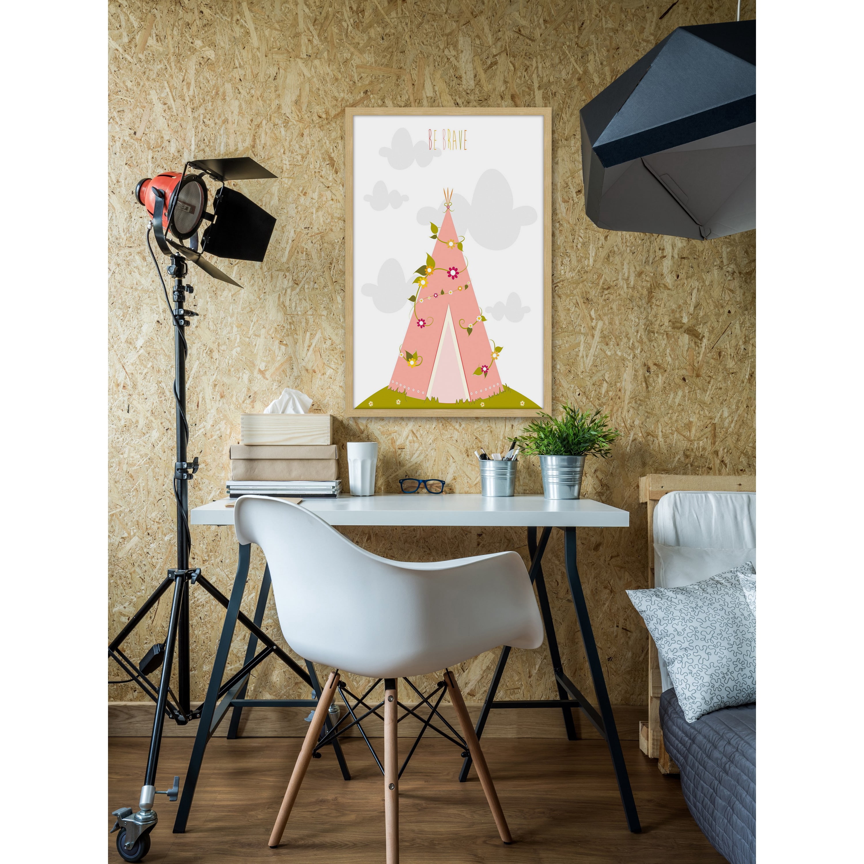 Marmont Hill "Pink Tee Pee" by Karen Zukowski Framed Painting Print