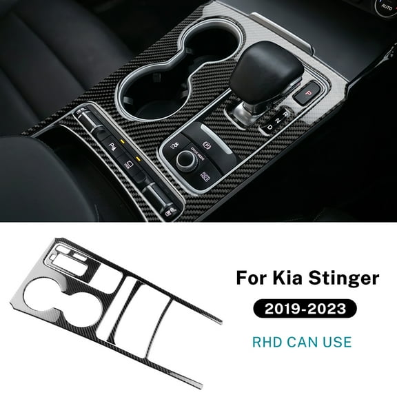 Real Soft Carbon Fiber Sticker For Kia Stinger 2019 2020 2021 2022 2023 LHD RHD Car Central Gear Shift Panel Trim Accessories.