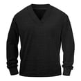 thumbnail image 5 of Sweatshirts for Men 2026 Fall Winter Long Sleeve Plain V Neck Jacquard Knitted Sweatshirt Mens Pullover Top, 5 of 6