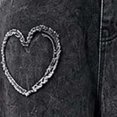 thumbnail image 5 of Edvintorg Straight Leg Jeans for Girls Cute Heart Patchwork Elastic Waist Wide Leg Denim Pants with Pockets Teen Girl Clothes 5-15, 5 of 6