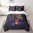 thumbnail image 2 of Cheetah Bed in a Bag King Size Comforter Set 7 Pieces Space Planet Galaxy Bedding Sets,African Wildlife Leopard Sheet Set with Comforter Western Animals Bed Set,Boho Bedroom Decor, 2 of 5