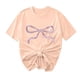 thumbnail image 1 of Primavera Top Mujeres Moda Casual Nueva Cinta de Arco Impresa Cuello Redondo Camiseta de Manga Corta, Camiseta de Cuello Tripulado, 1 of 8