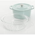 thumbnail image 4 of Kenmore Elite Oak Park 5 Quart Enameled Cast Iron Casserole with Lid and Glass Steamer in Light Blue, 4 of 4