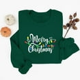 thumbnail image 2 of lulshou Women's Christmas Print Crewneck Sweatshirt Festive Holiday Long Sleeve Pullover Sweater Style Gift for Family, Green, M, 2 of 6